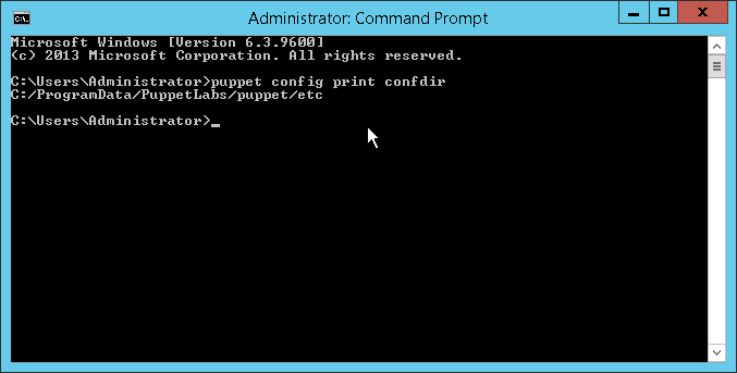 A command prompt with Administrator in the title bar